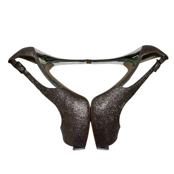 Guess Pink Glitter Platform High Heel Stiletto Shoes - Picture 10 of 13